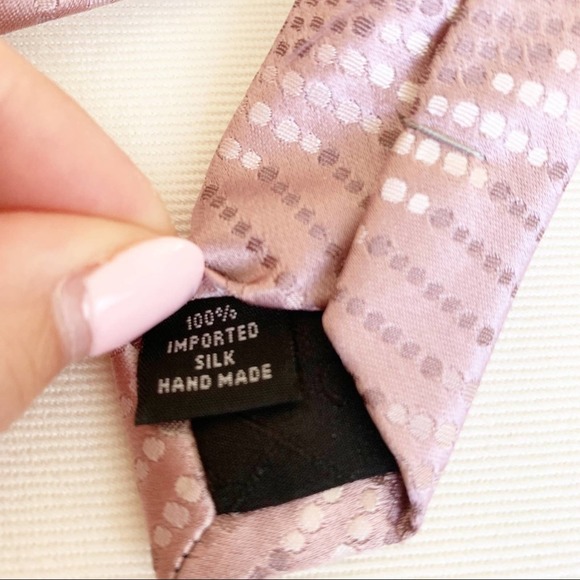 Kenneth Cole Pink Swiss Dot Print Silk Tie - Picture 6 of 6